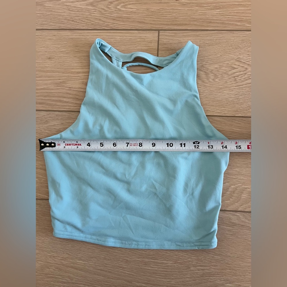ALO yoga movement cropped sports bra tank top sea glass blue size medium - Picture 5 of 6